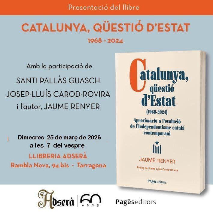 PRESENTACIÓ: Catalunya, qüestió d'estat de Jaume Renyer - 