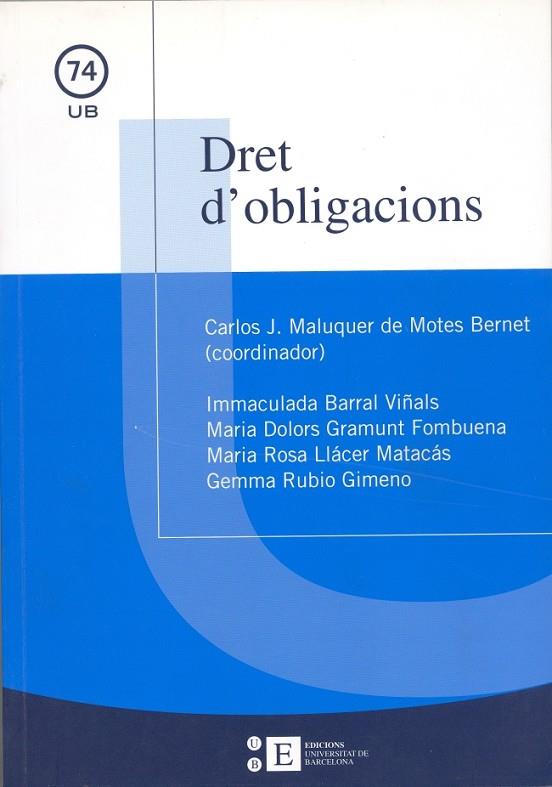 DRET D,OBLIGACIONS | 9788483384541 | MALUQUER DE MOTES,CARLES