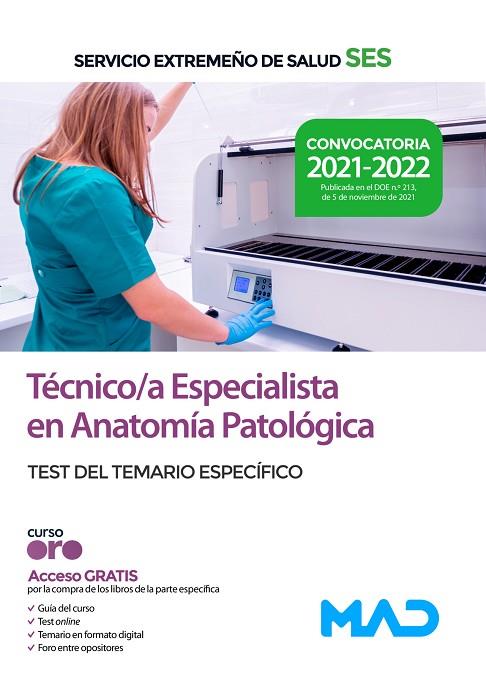 TÉCNICO/A ESPECIALISTA EN ANATOMÍA PATOLÓGICA. TEST DE MATERIAS ESPECÍFICAS | 9788414255933