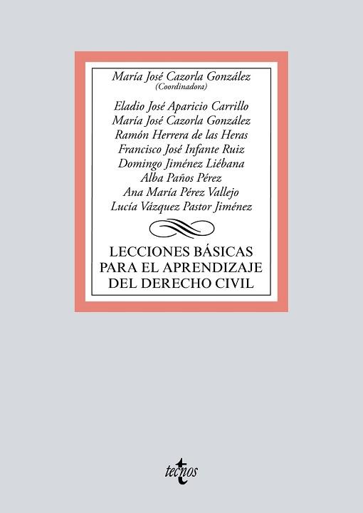 LECCIONES BáSICAS PARA EL APRENDIZAJE DEL DERECHO CIVIL | 9788430972951 | CAZORLA GONZáLEZ, Mª JOSé/APARICIO CARRILLO, ELADIO JOSé/HERRERA DE LAS HERAS, RAMóN/INFANTE RUIZ, F