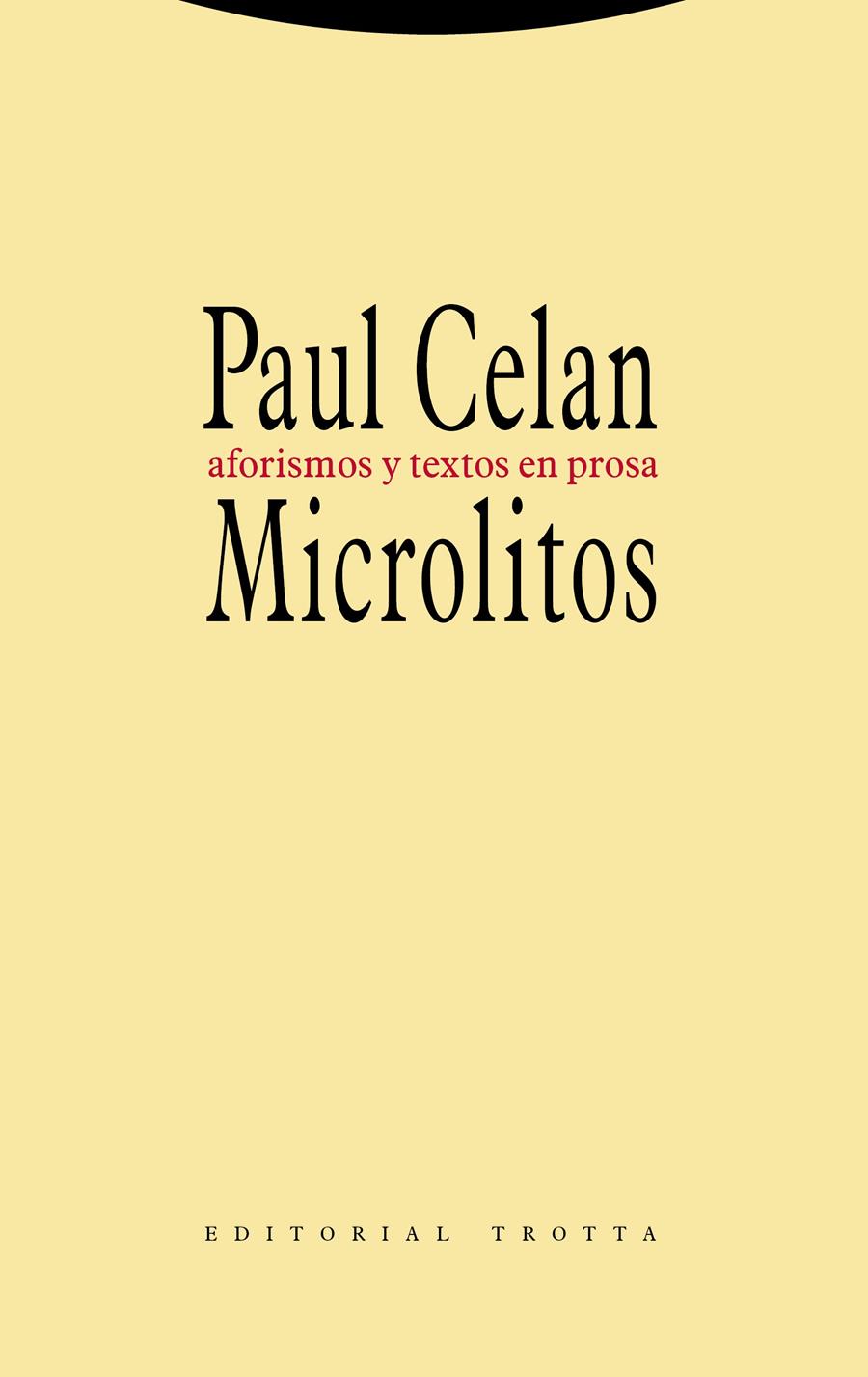 MICROLITOS AFORISMOS Y TEXTOS EN PROSA | 9788498795264 | CELAN,PAUL