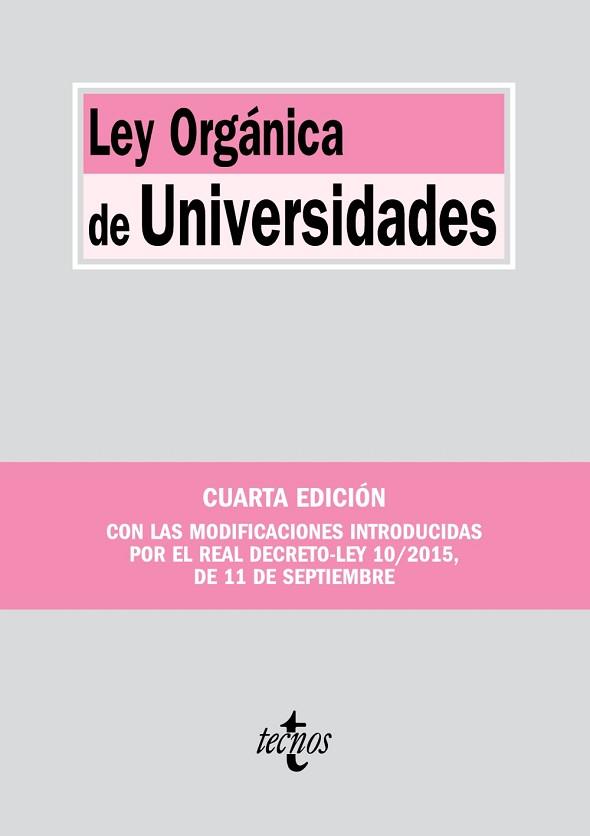LEY ORGANICA DE UNIVERSIDADES | 9788430968220
