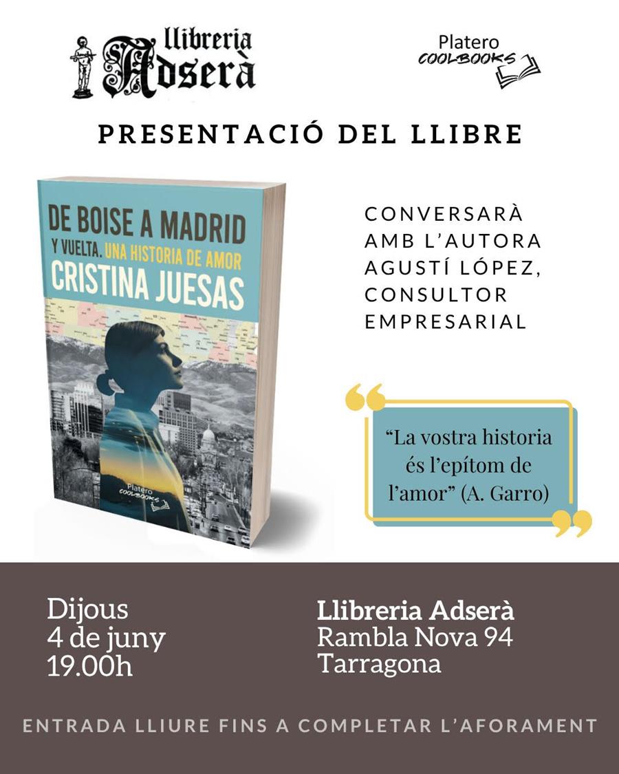 PRESENTACIÓ: DE BOISE A MADRID Y VUELTA de Cristina Juesas - 