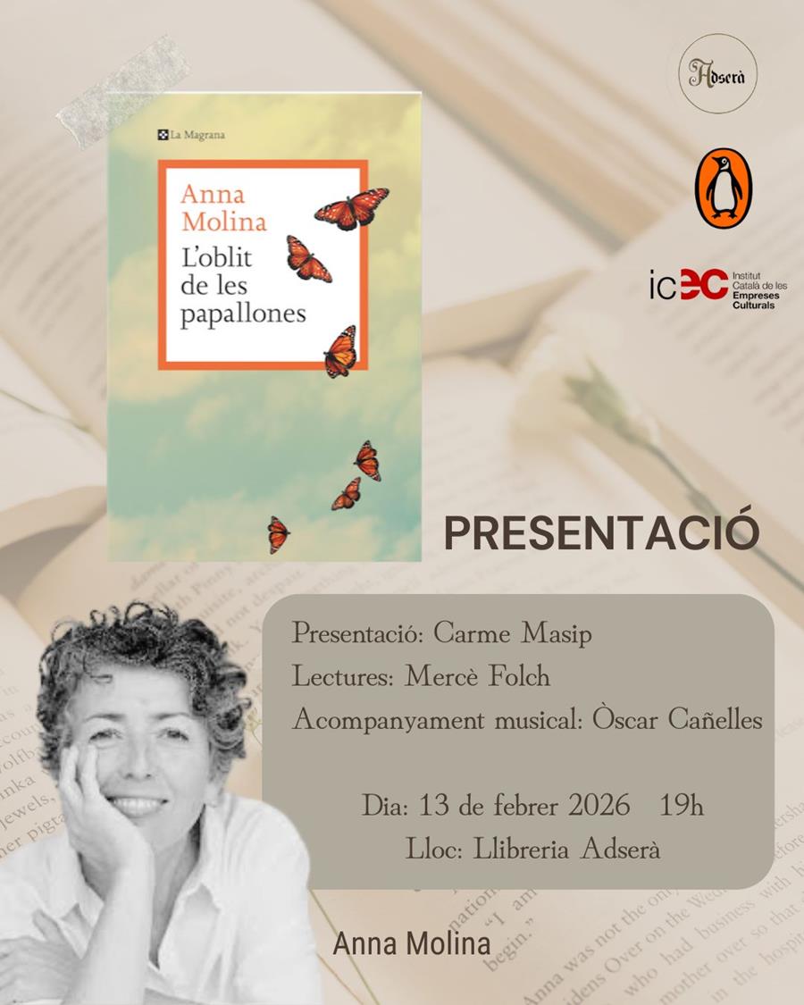 Presentació del llibre L'oblit de les papallones d'Anna Molina - 
