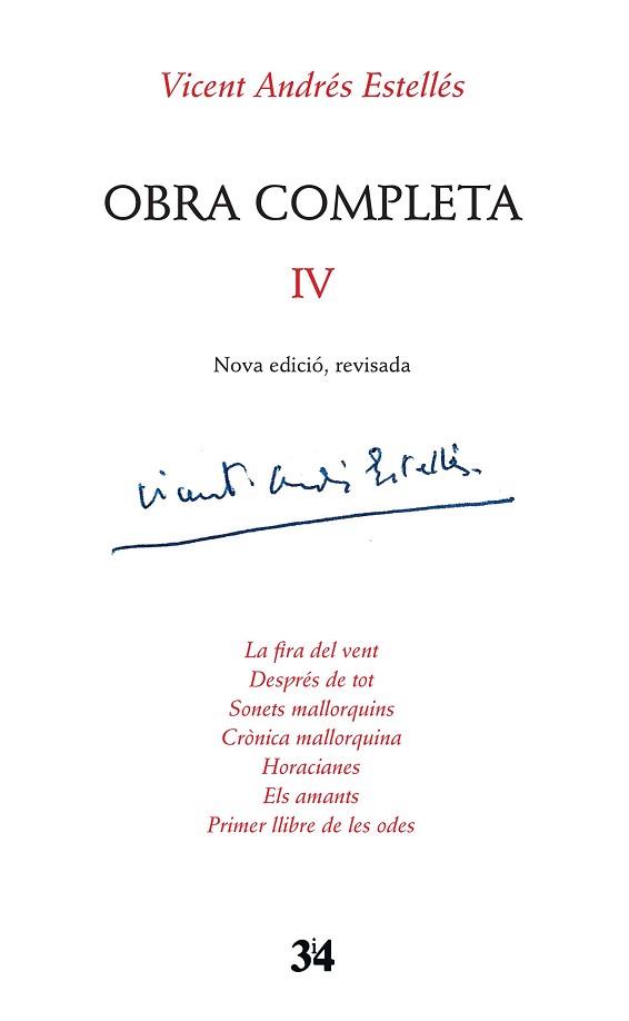 OBRA COMPLETA IV | 9788416789740 | VICENT ANDRÉS ESTELLÉS