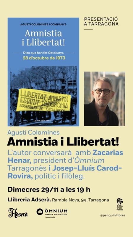 Presentació del llibre: Amnistia i llibertat! d'Agustí Colomines i Companys | 