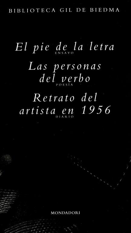 PIE DE LA LETRA PERSONAS DEL VERBO RETRATO DEL ARTISTA EN 1956 | 9788439707486 | GIL DE BIEDMA,JAIME