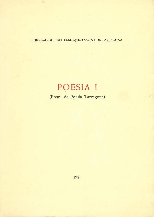 POESIA I. PREMI DE POESIA TARRAGONA | DL4351981