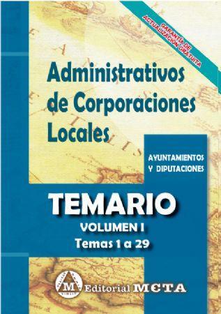 TEMARIO 1 ADMINISTRACIONES DE CORPORACIONES LOCALES ABRIL 2019 | 9788482194424