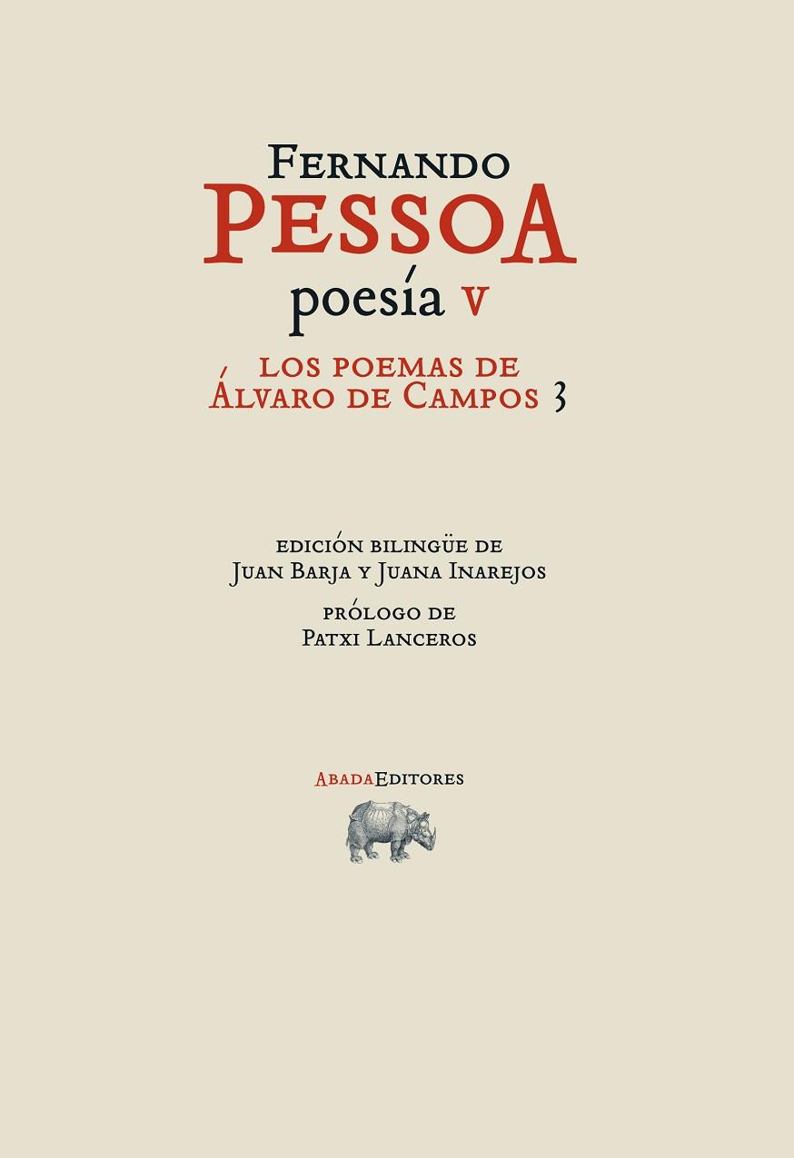 ALVARO DE CAMPOS 3. POESIA V | 9788415289739 | PESSOA,FERNANDO