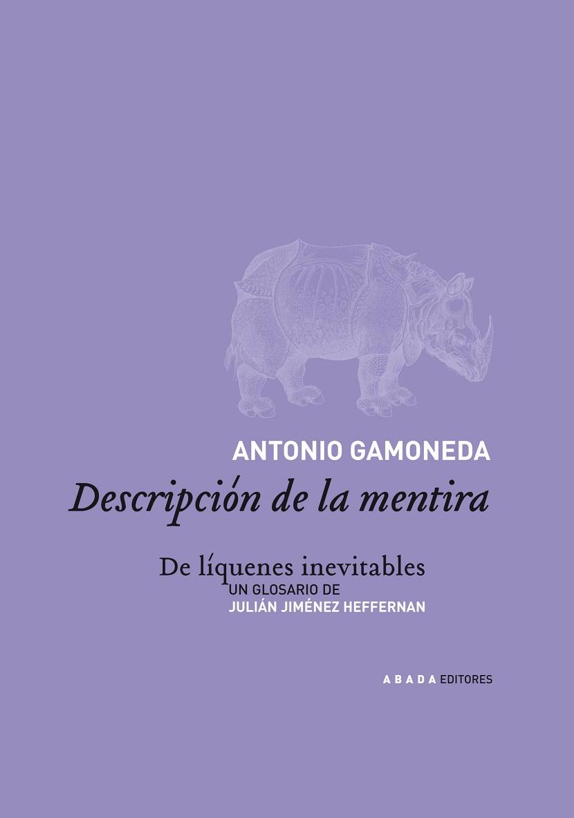DESCRIPCION DE LA MENTIRA   POESIA | 9788496258037 | GAMONEDA,ANTONIO(PREMIO CERVANTES 2006)