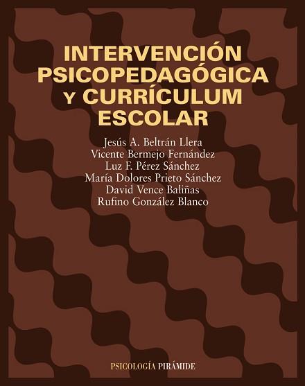 INTERVENCION PSICOPEDAGOGICA Y CURRICULUM ESCOLAR | 9788436814293 | BELTRAN LLERA,JESUS A.
