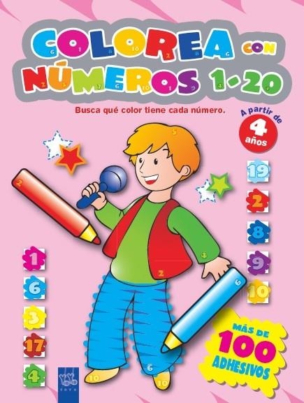 COLOREA CON NUMEROS+100 PEGATINAS | 9788408070009 | YOYO