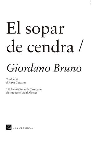 SOPAR DE CENDRA | 9788415835288 | BRUNO,GIORDANO