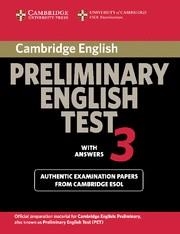 CAMBRIDGE ENGLISH PRELIMINARY ENGLISH TEST 3 WITH ANSWERS | 9780521754736 | CAMBRIDGE ESOL