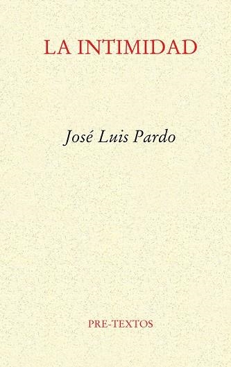 INTIMIDAD | 9788481911237 | PARDO,JOSE LUIS