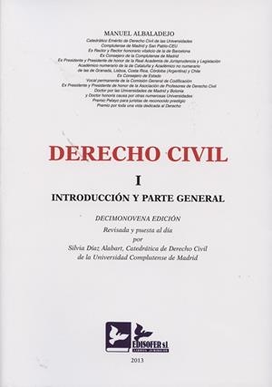 DERECHO CIVIL 1. INTRODUCCION Y PARTE GENERAL | 9788415276234 | ALBALADEJO,MANUEL