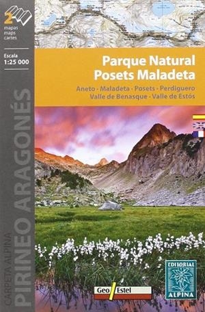 PARQUE NATURAL POSETS MALADETA MAPA 1:25000 ANETO, MALADETA, POSETS, PERDIGUERO, VALLE DE BENASQUE, VALLE DE ESTÓS. | 9788480904896 | VV.AA.