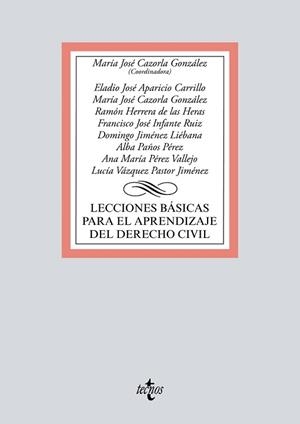 LECCIONES BáSICAS PARA EL APRENDIZAJE DEL DERECHO CIVIL | 9788430972951 | CAZORLA GONZáLEZ, Mª JOSé/APARICIO CARRILLO, ELADIO JOSé/HERRERA DE LAS HERAS, RAMóN/INFANTE RUIZ, F