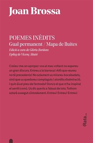POEMES INÈDITS, GUAL PERMANENT,MAPA DE LLUITES | 9788416738243 | BROSSA I CUERVO, JOAN