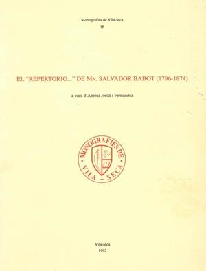EL "REPERTORIO..." DE MN.SALVADOR BABOT 1796-1874 | 9788460411284 | JORDA FERNANDEZ,ANTONI