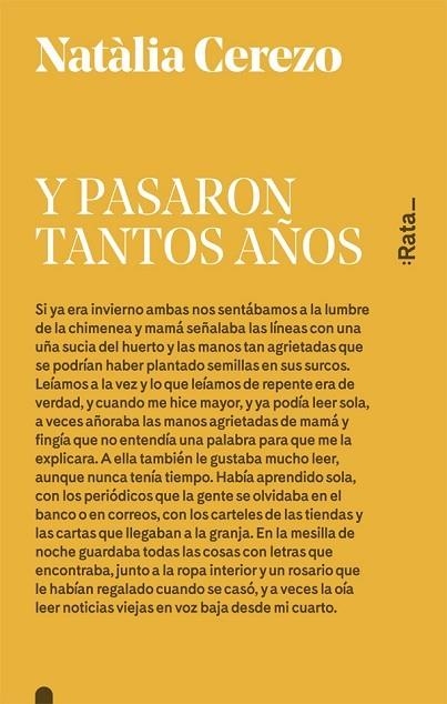 Y PASARON TANTOS AÑOS | 9788416738052 | CEREZO, NATÀLIA