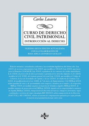 CURSO DE DERECHO CIVIL PATRIMONIAL. INTRODUCCIÓN AL DERECHO | 9788430979813 | LASARTE, CARLOS