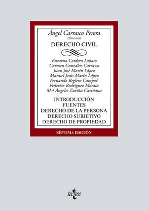 DERECHO CIVIL. INTRODUCCIÓN. FUENTES. DERECHO DE LA PERSONA. DERECHO SUBJETIVO. DERECHO DE PROP | 9788430982264 | CARRASCO PERERA, ÁNGEL/CORDERO LOBATO, ENCARNA/GONZÁLEZ CARRASCO, Mª DEL CARMEN/MARÍN LÓPEZ, JUAN JO