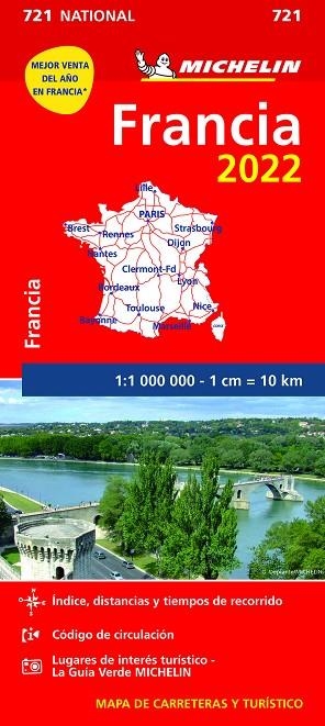 MAPA FRANCIA 2022 1:1.000.000 | 9782067254176