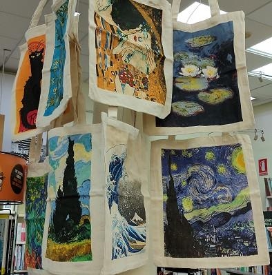 BOLSAS ESTAMPADAS DE ARTE ALGODON ECOLOGICO 35X40 | BOSSAART