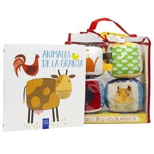 MI PRIMERA MALETA JUEGA Y APRENDE. ANIMALES DE LA GRANJA. LIBRO Y BLOQUES BLANDITOS | 9788408261667 | YOYO