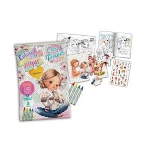 COLORES PARA JUGAR GIRL POWER ANIMALES CUADERNO PARA PINTAR + CERAS DE COLORES + STICKERS + PUZLE | 8424248920487