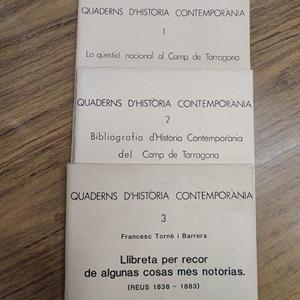 QUADERNS D'HISTORIA CONTEMPORANIA 1-2-3 (3 VOLS) 1979 1980 1981 | DL1761981 | TORNE BARRERA,FRANCESC I ALTRES