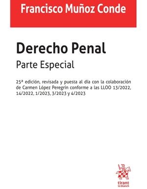 DERECHO PENAL PARTE ESPECIAL  | 9788411970587 | MUÑOZ CONDE, FRANCISCO