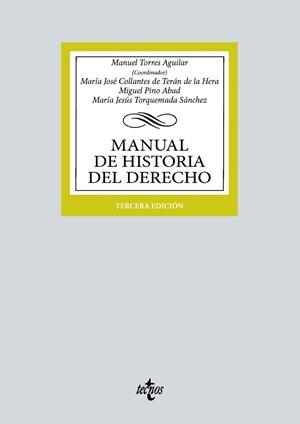 MANUAL DE HISTORIA DEL DERECHO | 9788430988198 | TORRES AGUILAR, MANUEL / COLLANTES DE TERAN DE LA HERA, MARÍA JOSÉ / PINO ABAD, MIGUEL / TORQUEMADA