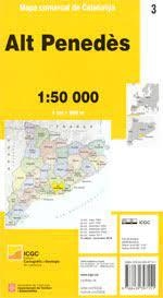 MAPA COMARCAL DE CATALUNYA 1:50 000. ALT PENEDÈS | 9788439397151