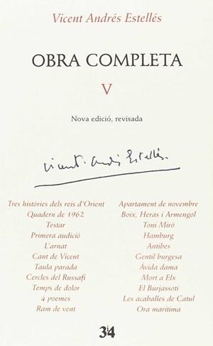 OBRA COMPLETA V | 9788416789986 | ESTELLES,VICENT ANDRES