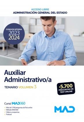 AUXILIAR ADMINISTRATIVO;A ADMINISTRACION DEL ESTADO TEMARIO 3 | 9788414274408