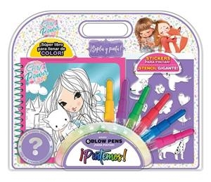 SOPLA Y PINTA SUPER CUADERNO + 6 BLOW PENS + STICKERS GIGANTES | 8424248921545