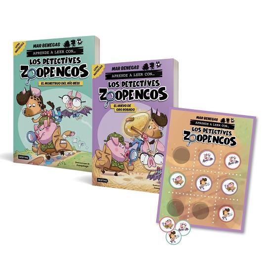 PACK LOS DETECTIVES ZOOPENCOS  1 Y 2 + TRES EN RAYA (MAYUSCULA) | 9788408283171 | BENEGAS, MAR