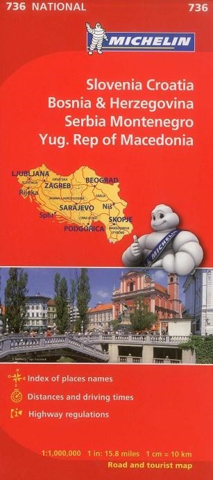 MAPA NACIONAL ESLOVENIA, CROACIA, BOSNIA Y HERZEGOVINA, SERBIA MONTENEGRO,MACEDONIA NORTE | 9782067171947 | AA.VV.