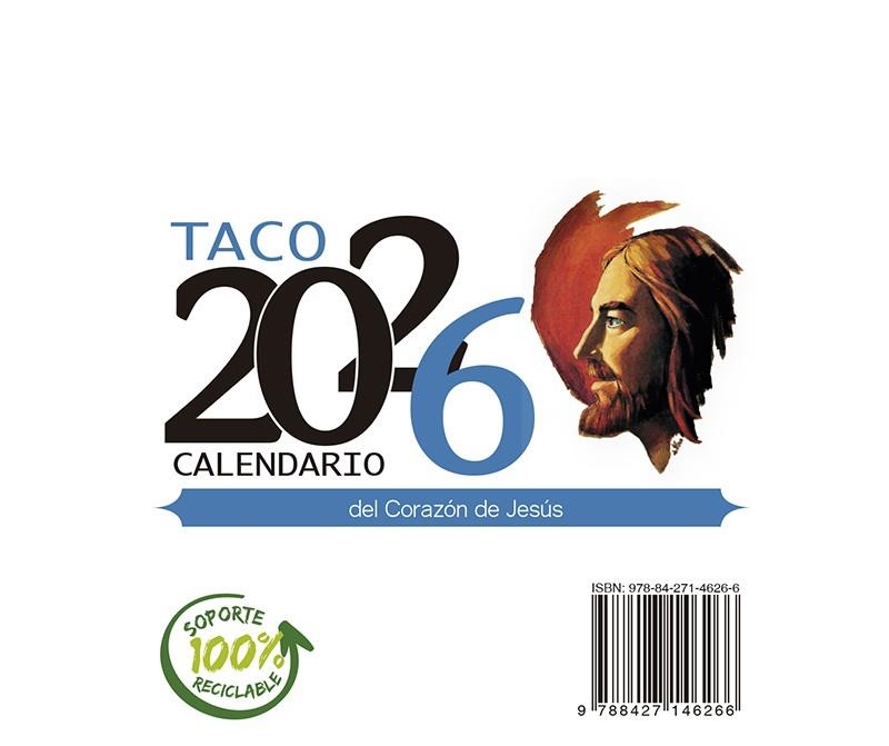 TACO CALENDARIO DEL CORAZÓN DE JESÚS 2026 NOTAS CON SOPORTE   --- 10/09/2025 ------------ | 9788427149830