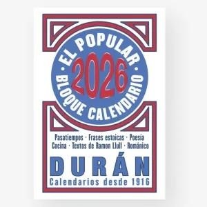 BLOQUE CALENDARIO DURAN 2026. EL POPULAR. PASATIEMPOS, FRASES, POESIA, COCINA.. | 9788412745573