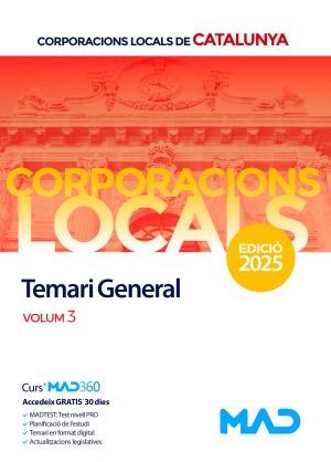 CORPORACIONS LOCALS DE CATALUNYA TEMARI GENERAL VOL.3 | 9791370282356