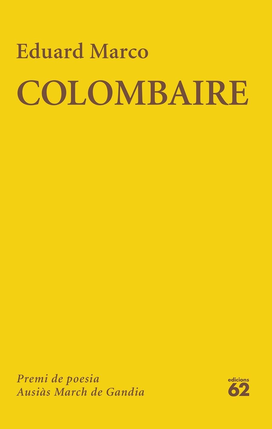 COLOMBAIRE PREMI AUSIÀS MARCH 2025 | 9788429782776 | MARCO, EDUARD