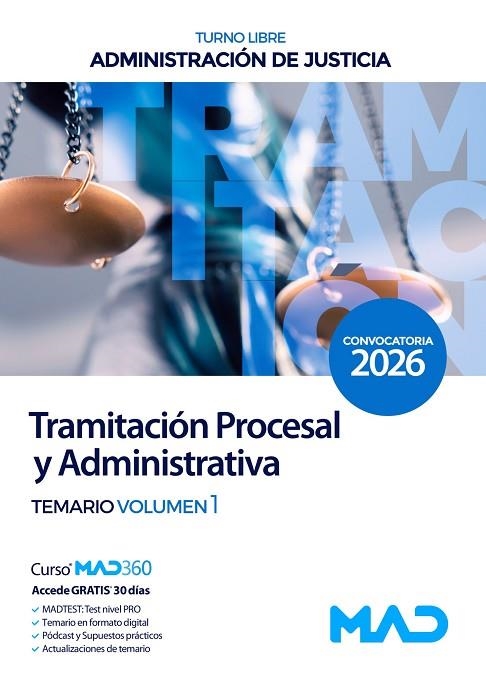 TEMARIO 1 CUERPO DE TRAMITACIÓN PROCESAL Y ADMINISTRATIVA TURNO LIBRE DE LA ADMINISTRACIÓN DE JUSTICIA | 9791370282127
