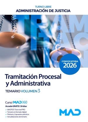 TEMARIO 3 CUERPO DE TRAMITACIÓN PROCESAL Y ADMINISTRATIVA TURNO LIBRE DE LA ADMINISTRACION DE JUSTICIA | 9791370282141