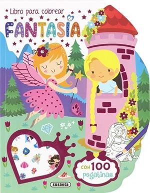 FANTASÍA LIBRO PARA COLOREAR CON 100 PEGATINAS | 9788410849990
