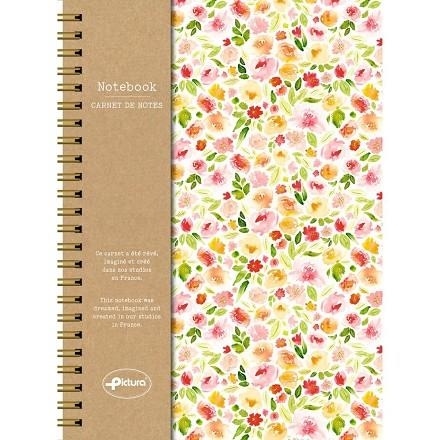 LLIBRETA ESPIRAL A5 RATLLADA FLORS | 3494154116002
