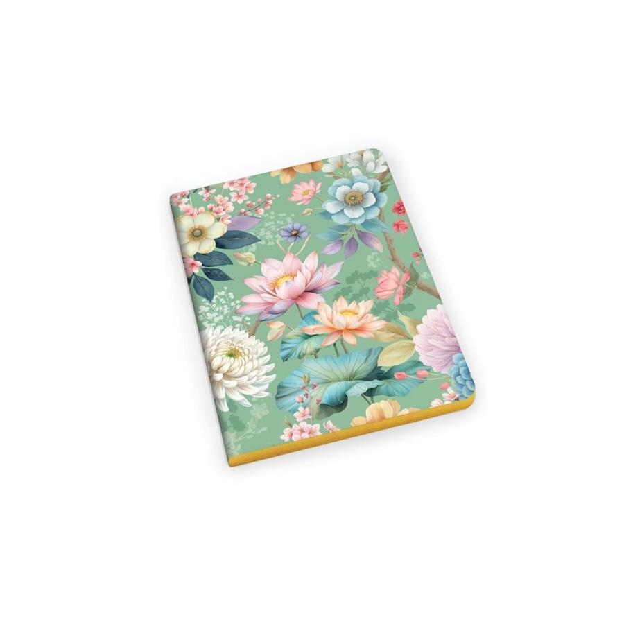 LLIBRETA FLORS VERD RATLLADA CANTOS DAURATS A5 | 8009162443658